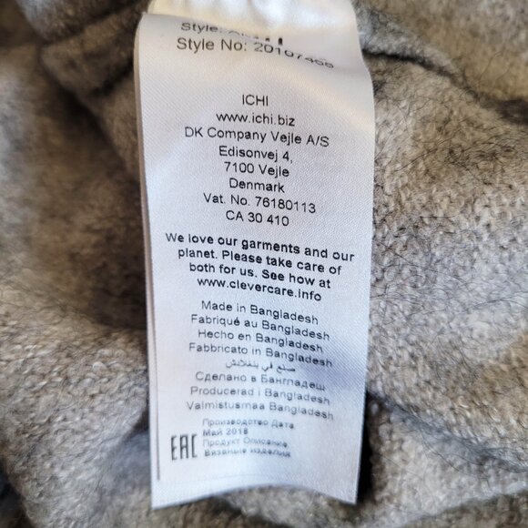 Ichi Sweater Womens M Grey Adore Embroidery Alpaca Blend Puffy Letters Slouchy - Picture 9 of 10